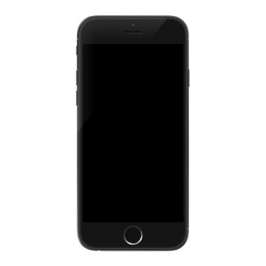 Smartphone gerçekçi vektör çizim. Cep telefonu mockup boş ekran beyaz arka plan üzerinde izole ile