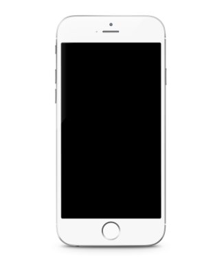Smartphone gerçekçi vektör çizim. Cep telefonu mockup boş ekran beyaz arka plan üzerinde izole ile