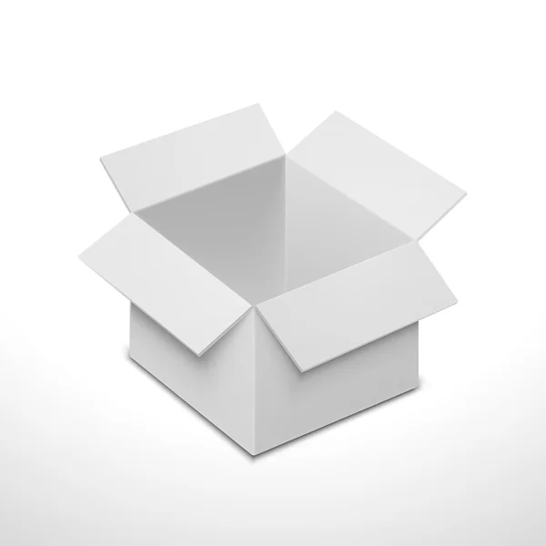 Modèle de boîte ouverte isolé sur blanc. Illustration vectorielle — Image vectorielle