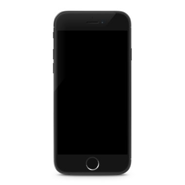 Smartphone gerçekçi vektör çizim. Cep telefonu mockup boş ekran beyaz arka plan üzerinde izole ile