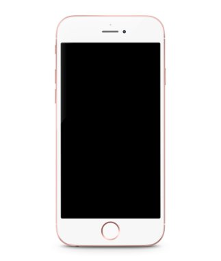 Smartphone gerçekçi vektör çizim. Cep telefonu mockup boş ekran beyaz arka plan üzerinde izole ile