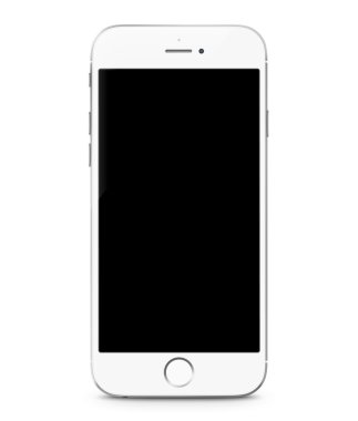 Smartphone gerçekçi vektör çizim. Cep telefonu mockup boş ekran beyaz arka plan üzerinde izole ile