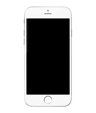 Smartphone gerçekçi vektör çizim. Cep telefonu mockup boş ekran beyaz arka plan üzerinde izole ile