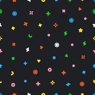 Geometrik tatlılar Dikişsiz desen vektör. Soyut vektör çizim şekilleri geometrik öğelerle.