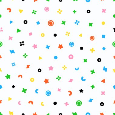 Geometrik tatlılar Dikişsiz desen vektör. Soyut vektör çizim şekilleri geometrik öğelerle.