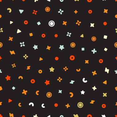 Geometrik tatlılar Dikişsiz desen vektör. Soyut vektör çizim şekilleri geometrik öğelerle.