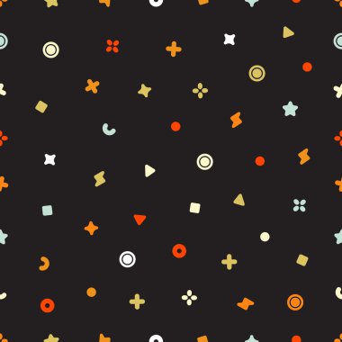 Geometrik tatlılar Dikişsiz desen vektör. Soyut vektör çizim şekilleri geometrik öğelerle.