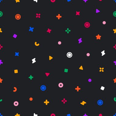 Geometrik tatlılar Dikişsiz desen vektör. Soyut vektör çizim şekilleri geometrik öğelerle.