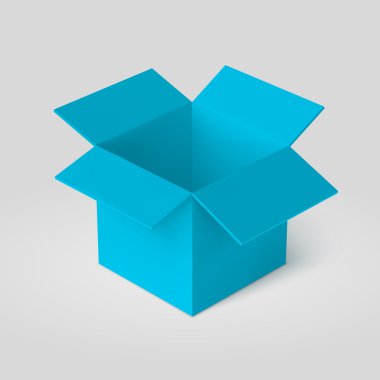 Aç kutusuna şablon üzerinde beyaz izole. Vektör çizim