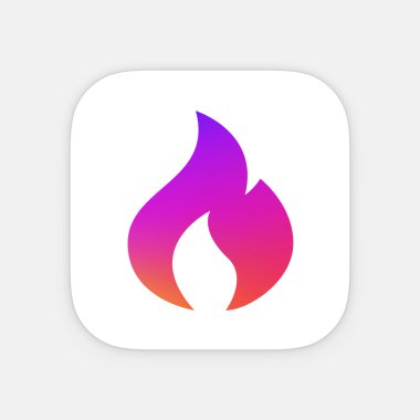 Fire App icon template. Mobile application icon. Vector colorful photo icon