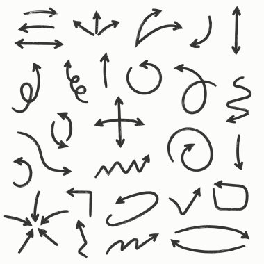 Ok set kroki. İş ve eğitim tasarımınız için vektör çizim. Tasarım öğeleri. Kolay düzenlemek.