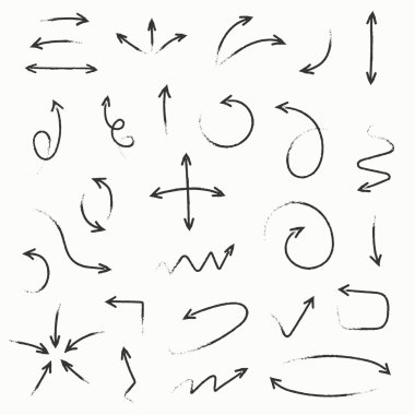 Ok set kroki. İş ve eğitim tasarımınız için vektör çizim. Tasarım öğeleri. Kolay düzenlemek.