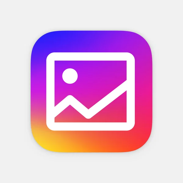 Picture App icon template. Mobile application icon. Vector colorful photo icon — Stockový vektor