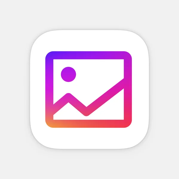 Imagen plantilla icono de la aplicación. Icono de aplicación móvil. Vector icono de la foto colorido — Vector de stock