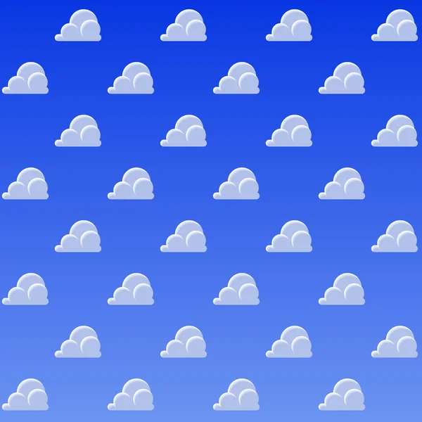 Cartoon Clouds Modèle de fond. Ciel bleu avec motif de nuages. Illustration vectorielle — Image vectorielle