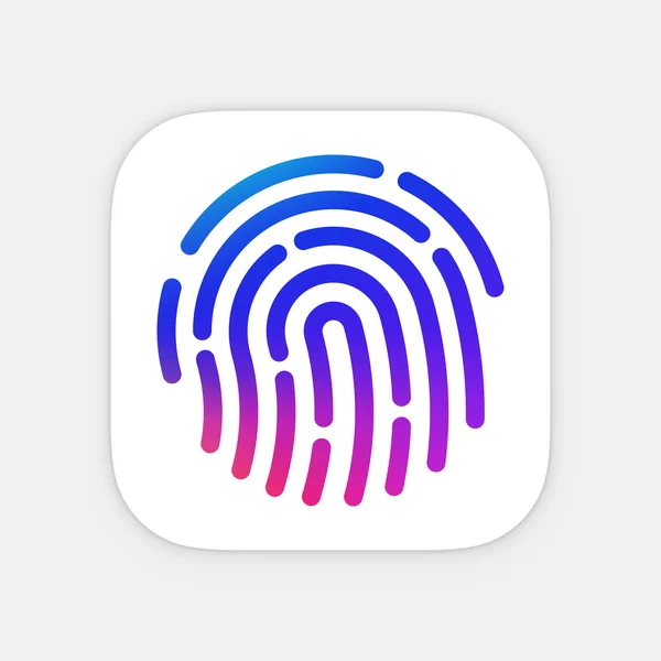 ID App icon template. Fingerprint vector illustration. Mobile application icon. Vector colorful id icon — Stock Vector