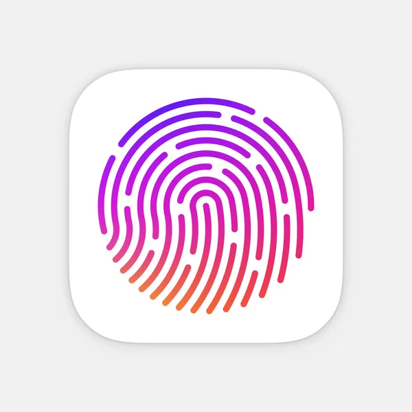 ID App icon template. Fingerprint vector illustration. Mobile application icon. Vector colorful id icon — Stock Vector
