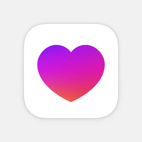 Šablona ikon aplikace srdce. Ikona mobilní aplikace. Ikona vektorové barevné fotografie — Stockový vektor