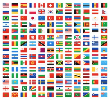 Dünya bayrağı. vektör simgeler