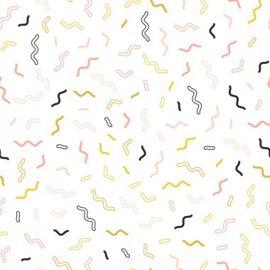 Memphis satır seamless modeli. Altın desen moda ve duvar kağıdı. Memphis tarzı kumaş, moda, yazdırır. Vektör çizim.