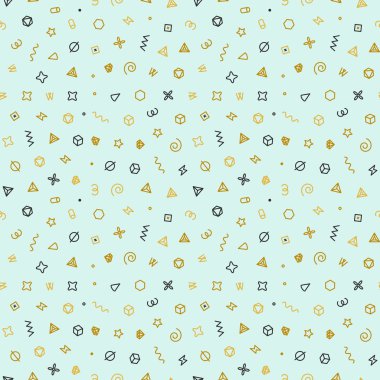 Geometrik şekiller seamless modeli. Altın desen moda ve duvar kağıdı. Soyut vektör çizim şekilleri geometrik öğelerle.