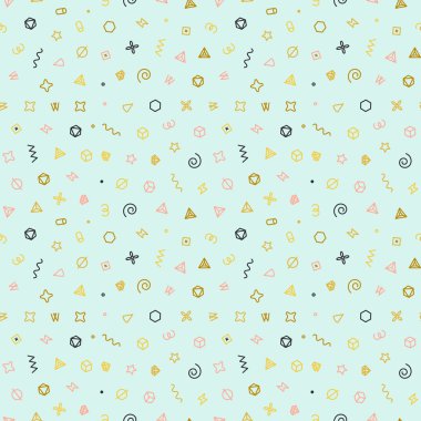 Geometrik şekiller seamless modeli. Altın desen moda ve duvar kağıdı. Soyut vektör çizim şekilleri geometrik öğelerle.