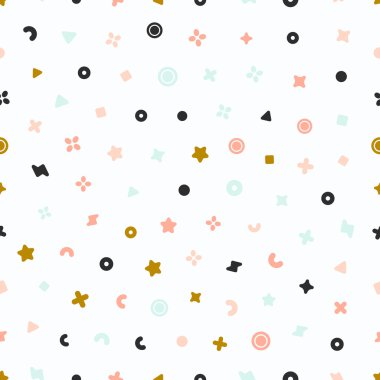 Geometrik şekiller seamless modeli. Altın desen moda ve duvar kağıdı. Soyut vektör çizim şekilleri geometrik öğelerle.