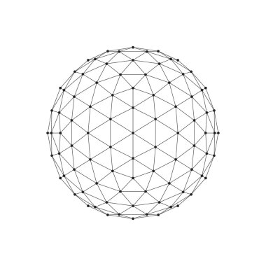 3D icosahedron tel kafes kafes küre. Ağ hattı, Hud tasarım küre. Vektör çizim Eps10