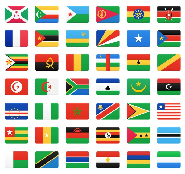 Banderas de países africanos. Conjunto de iconos vectoriales . — Archivo Imágenes Vectoriales