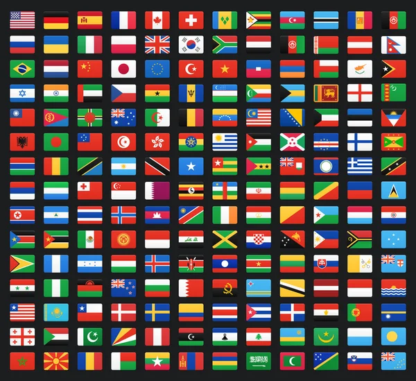 Bandeira do mundo. Ícones vetoriais — Vetor de Stock