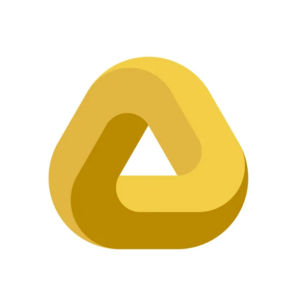 Penroseův trojúhelník ikona. Nemožné, trojúhelníkový tvar. Optický klam. Vektorové ilustrace izolované na bílém — Stockový vektor