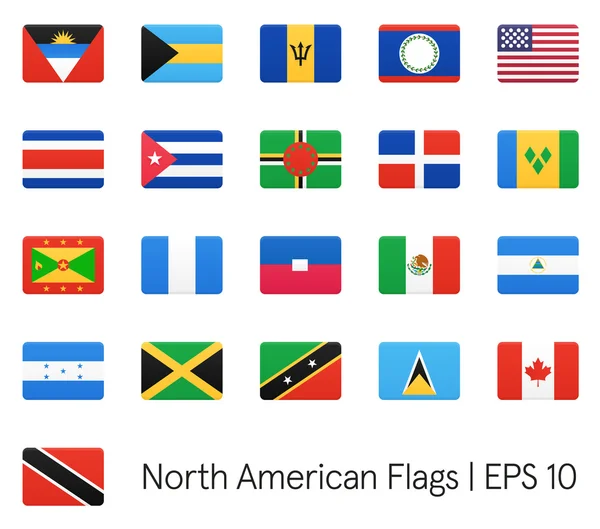 Banderas norteamericanas. Conjunto de iconos vectoriales . — Vector de stock