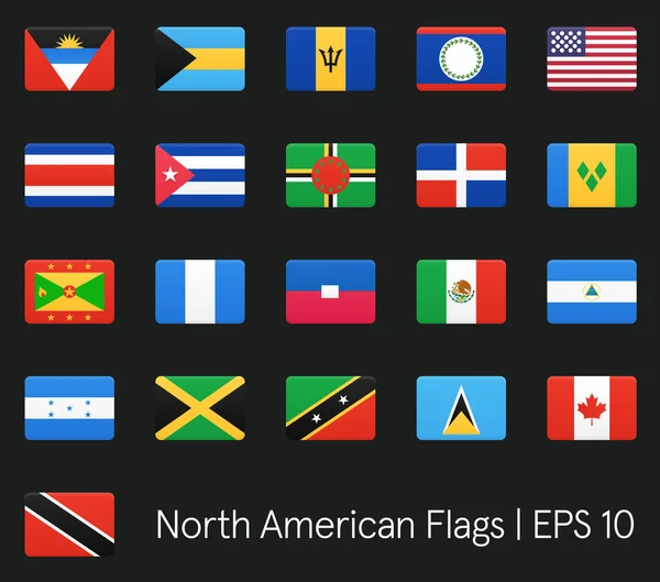 North American Flag. Wektor zestaw ikon. — Wektor stockowy