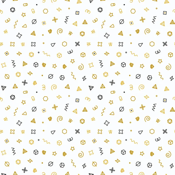 Formas geométricas patrón sin costura. Patrón de oro para la moda y el papel pintado. Ilustración vectorial abstracta con elementos geométricos, formas . — Archivo Imágenes Vectoriales