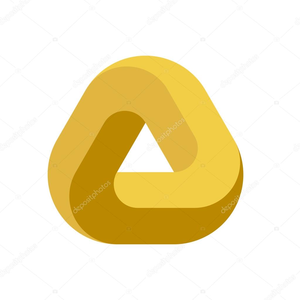 Penrose triangle icon. Impossible triangle shape. Optical Illusion. Vector Illustration isolated on white