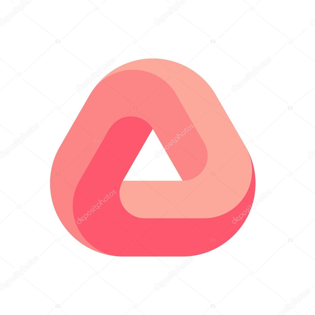 Penrose triangle icon. Impossible triangle shape. Optical Illusion. Vector Illustration isolated on white