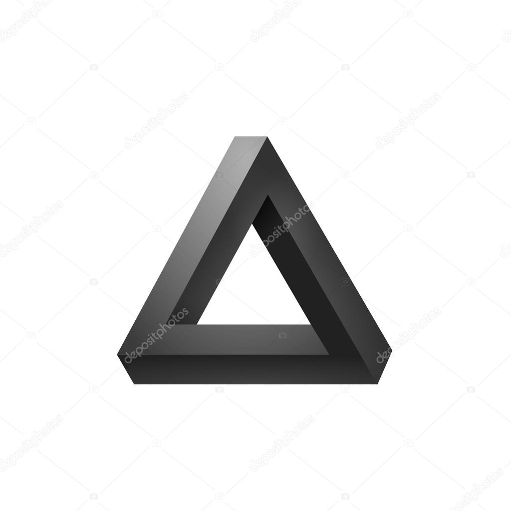 Penrose triangle icon. Impossible triangle shape. Optical Illusion. Vector Illustration isolated on white