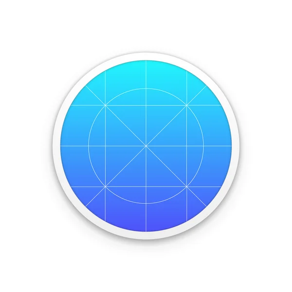 Plantilla de icono de aplicación con pautas, rejillas. Icono de aplicación en blanco para web y móvil. Vector botón aislado — Vector de stock
