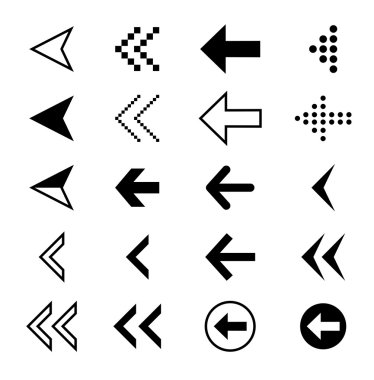 Ok işareti simgesi seti.