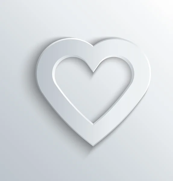 Геометрическое белое сердце — стоковый вектор
