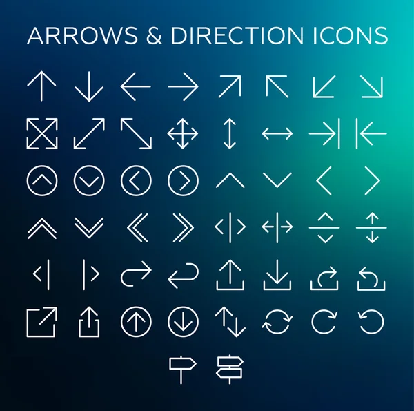 Flèches & Icônes de direction — Image vectorielle