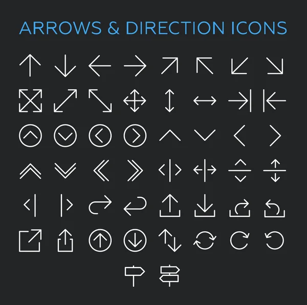 Flèches & Icônes de direction — Image vectorielle