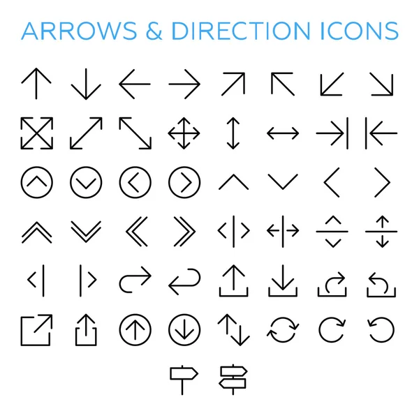 Flèches & Icônes de direction — Image vectorielle