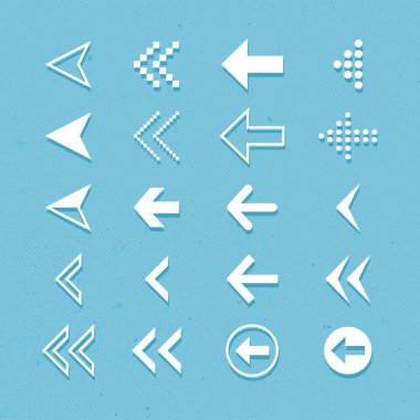 Ok işareti simgesi seti.