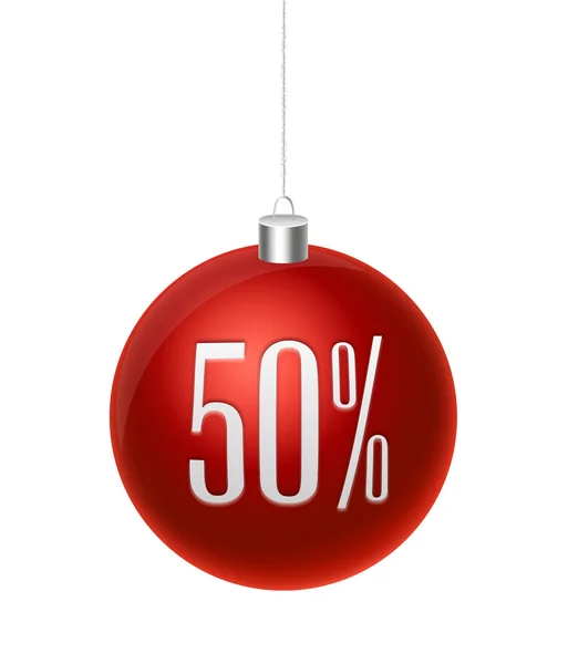 Buon Natale isolato 50 per cento di sconto bauble — Vettoriale Stock