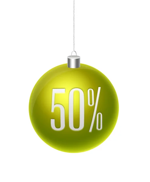 Feliz Navidad aislado 50 por ciento fuera de bauble — Vector de stock