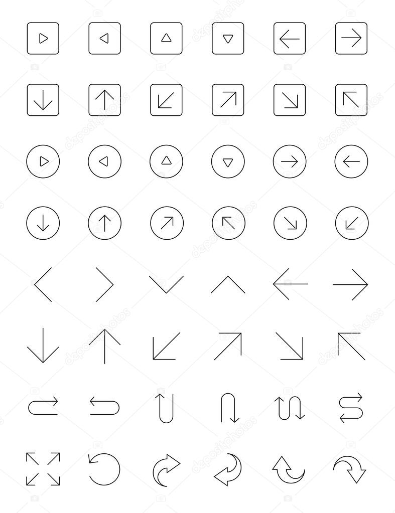 Arrow sign icon set.