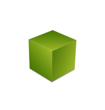 3d green cube