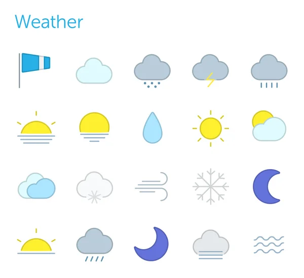 Väder ikoner. — Stock vektor