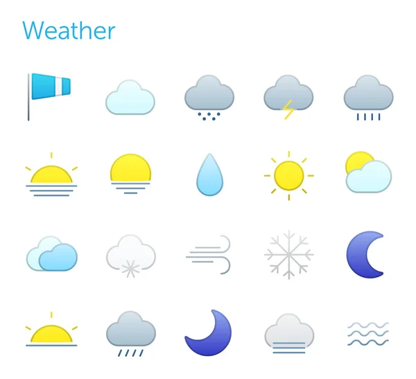 Icone meteo . — Vettoriale Stock